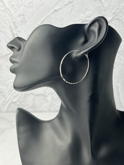 گوشواره زنانه استیل دایره نقره ای