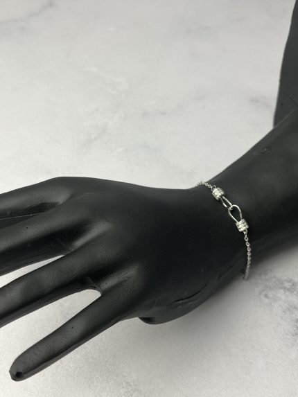 دستبند استیل هرمس نقره ای1