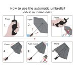 چتر تاشو دو فنره مدل 0279 با چراغ قوه قابل چرخش